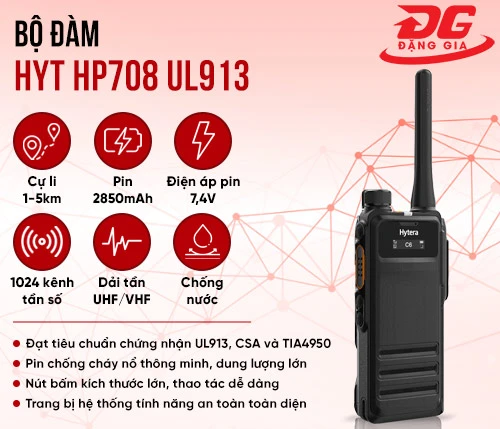 Máy bộ đàm HYT HP708 UL913 chống cháy nổ 2