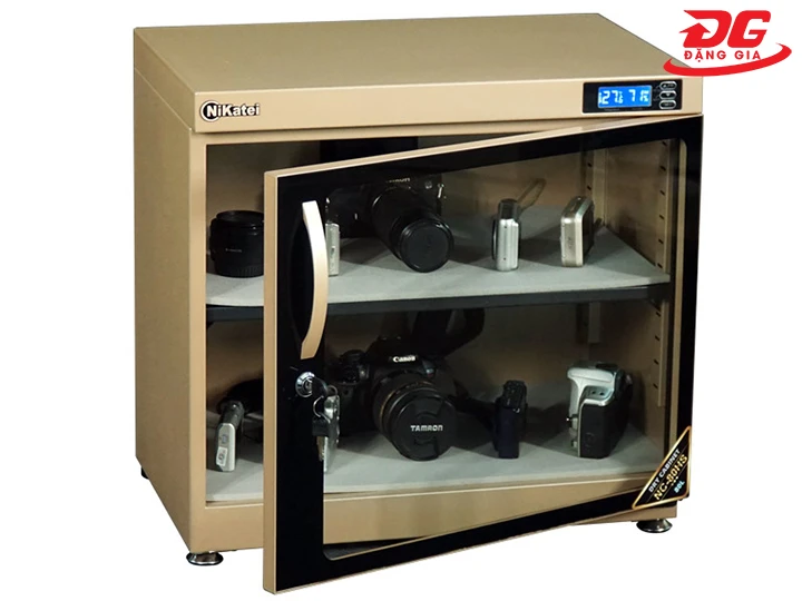 ngoại hình sang xịn tủ chống ẩm Nikatei NC-80HS Gold Plus