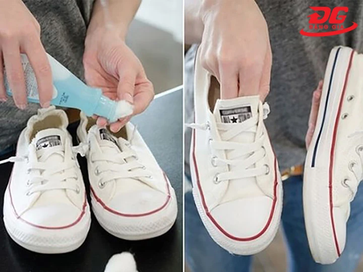 Cách giặt giày Converse bằng aceton