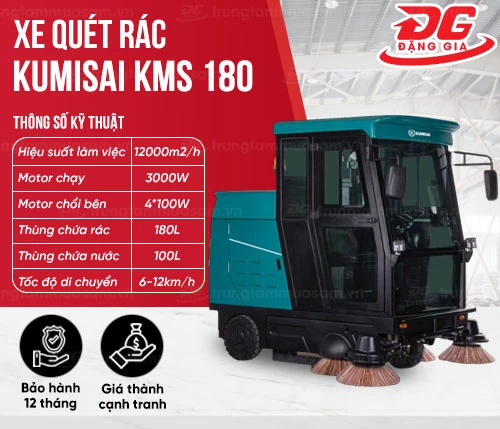 Xe quét rác ngồi lái Kumisai KMS 180 2