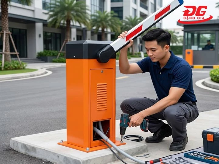 lắp đặt Cổng barie tự động Kumisai KMS 620 SR