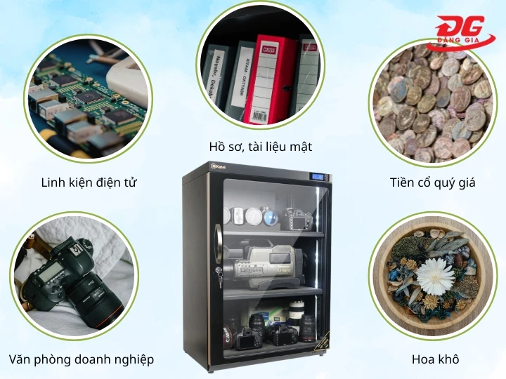 Ứng dụng của tủ chống ẩm 180L khá rộng