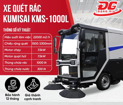 Xe quét rác ngồi lái Kumisai KMS - 1000L 2
