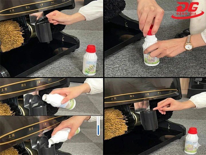 điều cần tránh khi đổ xi vào máy đánh giày