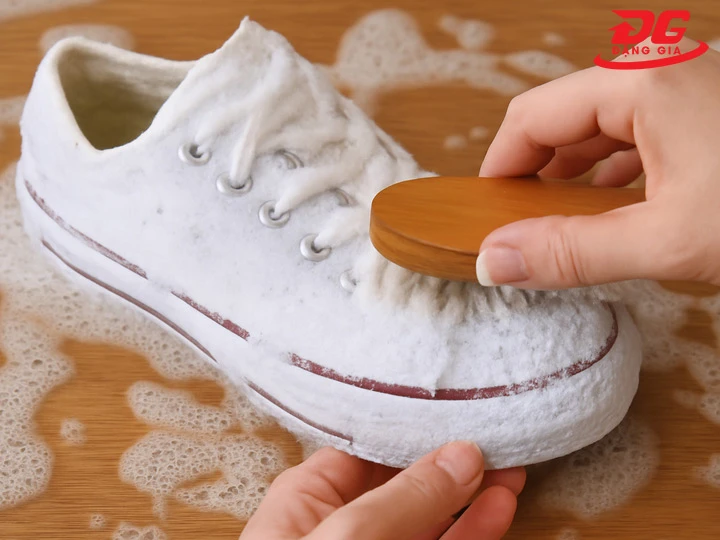 cách giặt giày trắng bằng xà phòng