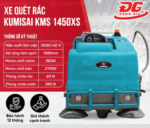 Xe quét rác chà sàn Kumisai KMS 1450XS 2