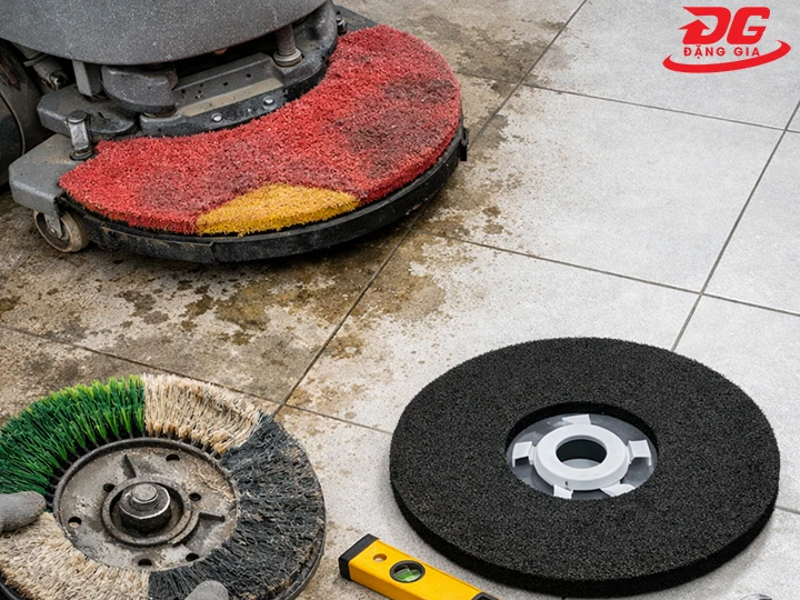 pad máy chà sàn bị bết bẩn