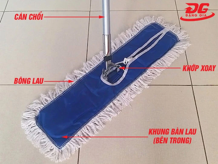 Kết cấu cây lau nhà màu xanh 60cm