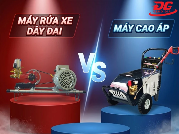 So sánh máy rửa xe dây đai và máy rửa xe cao áp: Nên mua loại nào?