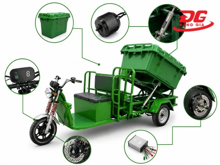 Những bộ phận chính của xe điện thu gom rác