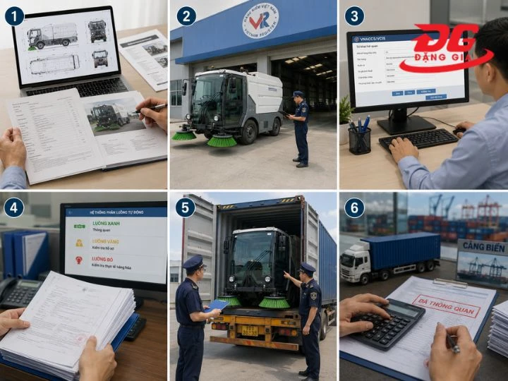 Các bước làm thủ tục nhập khẩu cho xe quét rác