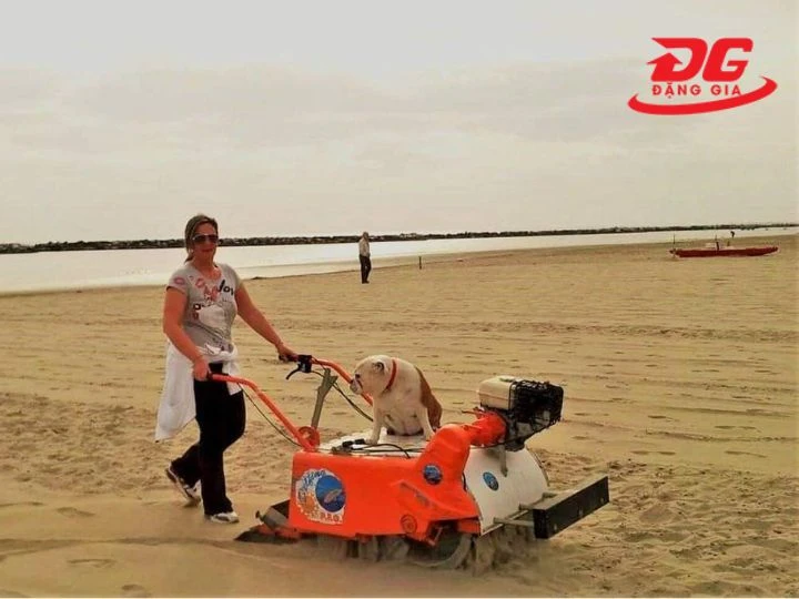Máy quét rác đảy tay trên bãi biển