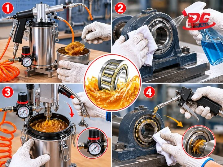4 bước tra mỡ bò chịu nhiệt đúng kỹ thuật