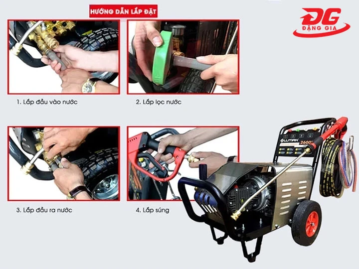 lắp đặt máy rửa xe Lutian
