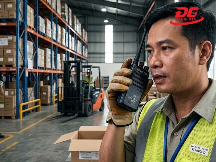 Bộ đàm cầm tay Kenwood TK 360 trong kho xưởng