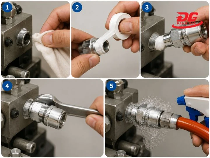 5 bước lắp đặt cút nối nhanh và thuận tiện