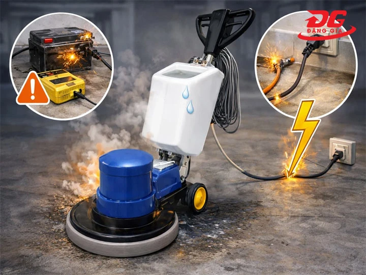 Dấu hiệu nhận biết máy chà sàn đang bị rò điện