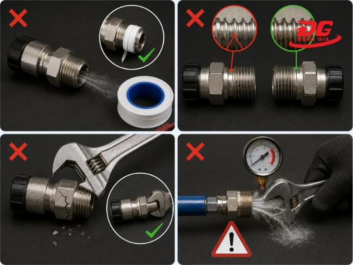 Hình ảnh để tránh mắc lỗi khi lắp đặt