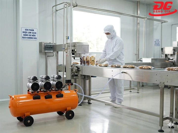 máy nén khí trong ngành chế biến thực phẩm