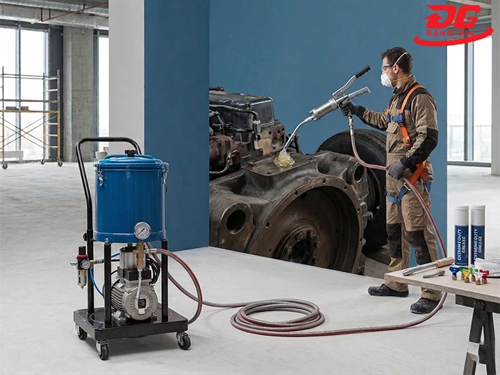 ứng dụng máy bơm mỡ bằng điện Palada PD-25L