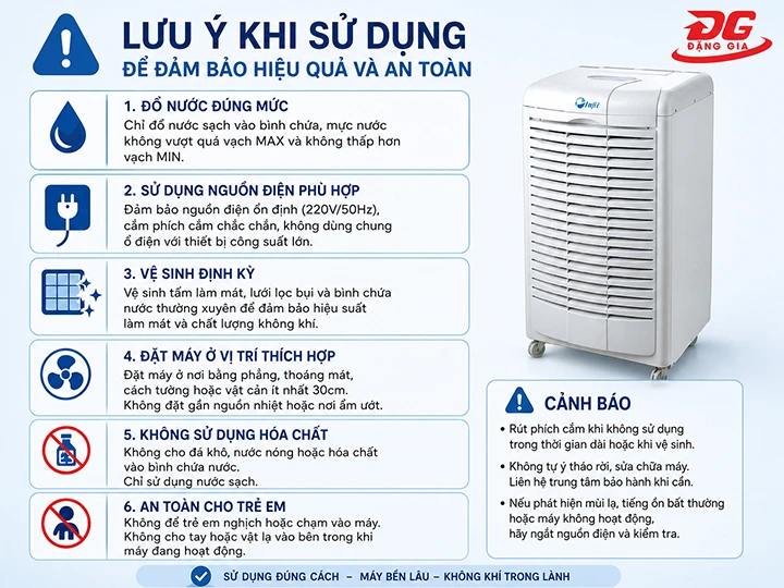 lưu ý khi sử dụng máy hút ẩm công nghiệp FujiE HM-670EB