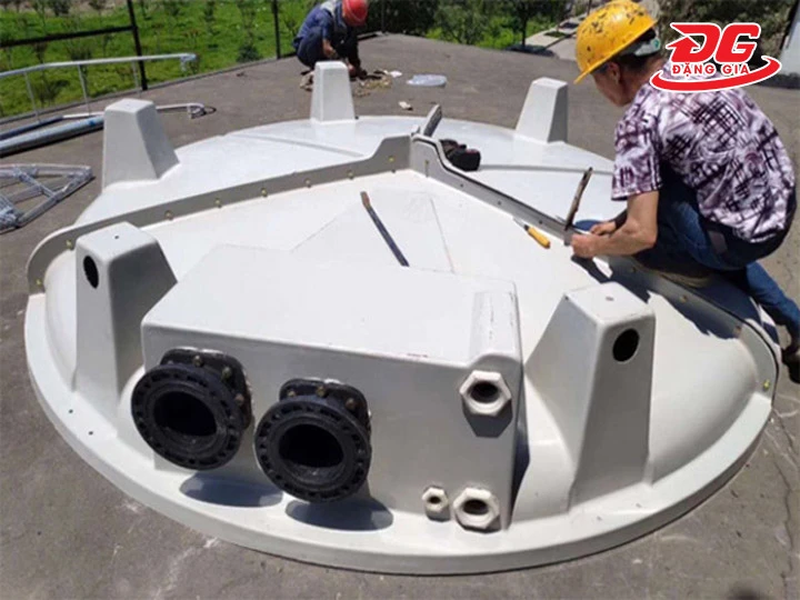 Lắp khung Tháp giải nhiệt Kumisai KMS 300RT 4cell 2 tổ
