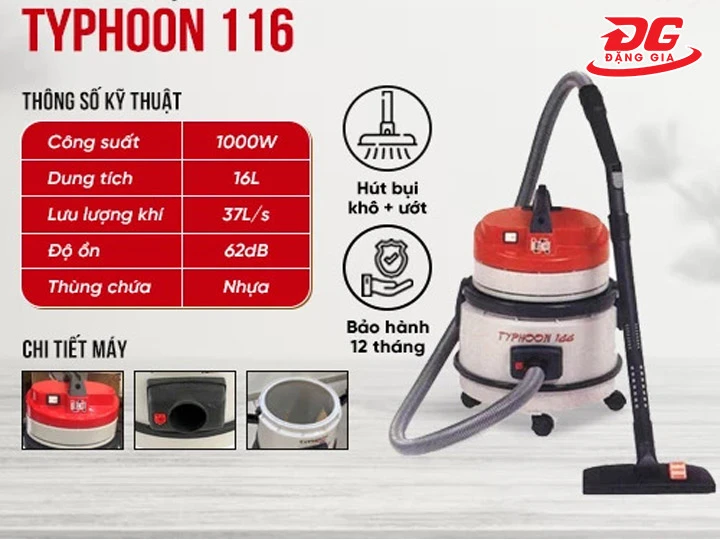 Báo giá Máy hút bụi hút nước Typhoon 116