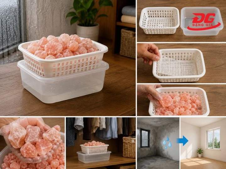 Chế máy hút ẩm không khí bằng đá muối