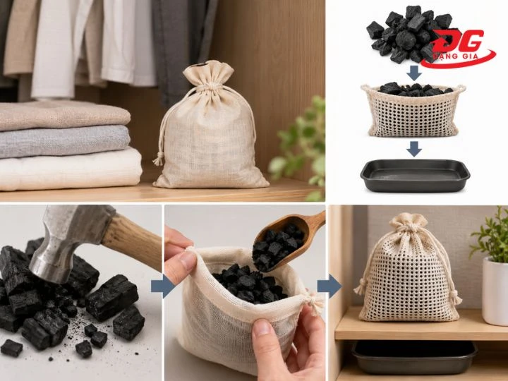 Các bước chế máy hút ẩm bằng than củi