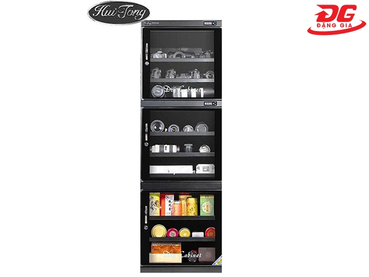 Tủ chống ẩm loại lớn Huitong DHC 500 được chia làm 3 ngăn