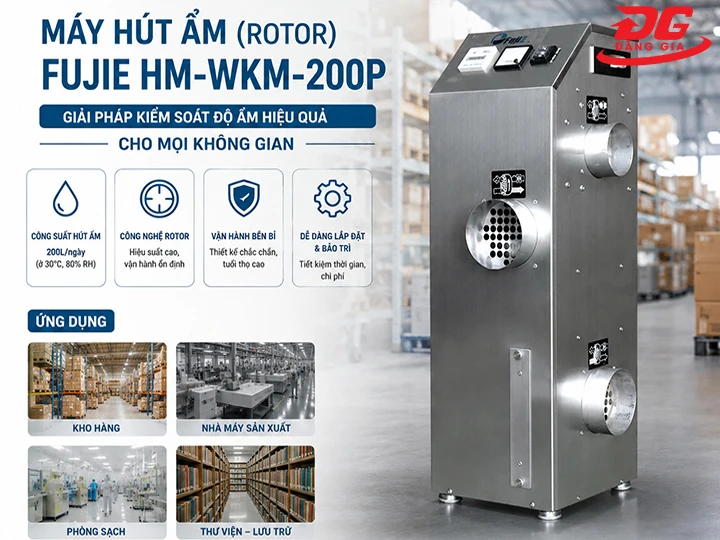 Máy hút ẩm (rotor) Fujie HM-WKM-200P và ứng dụng