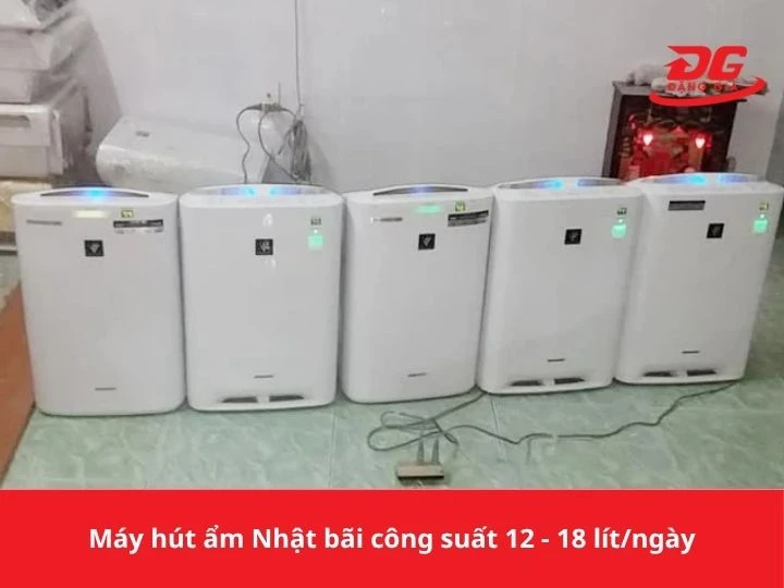 Máy hút ẩm Nhật bãi với công suất từ 12-18 lít/ngày