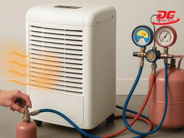 Máy hút ẩm bị đóng tuyết do thiếu gas