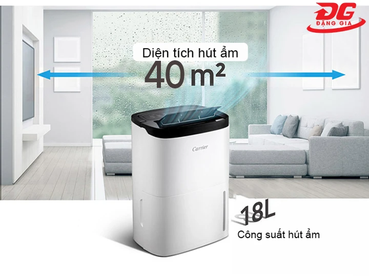 không gian sử dụng máy hút ẩm 18l