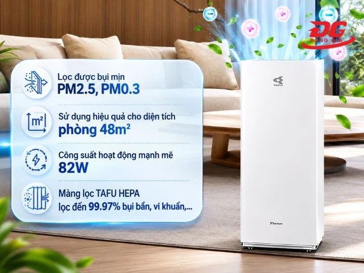 Máy hút ẩm Daikin vận hành êm ái, với công suất hoạt động mạnh mẽ