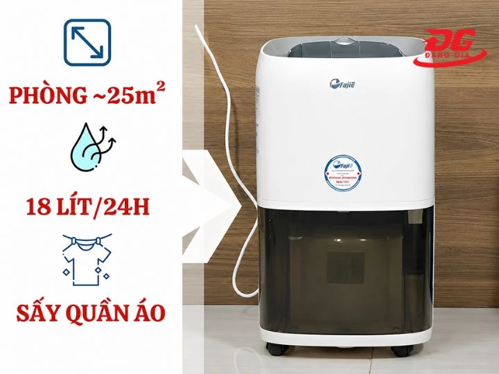 máy hút ẩm FujiE HM-918EC với tốc độ hút ẩm của máy nhanh
