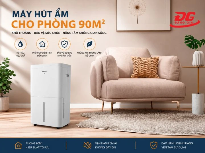 Top 10 máy hút ẩm 90m2 giá tốt, hiệu suất ấn tượng