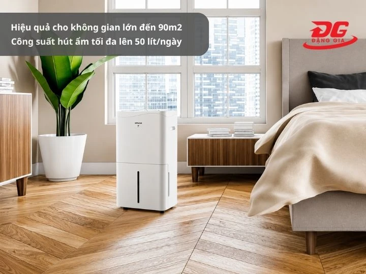 máy hút ẩm cho phòng 90m2 với công suất lên tới 50 lít/ngày