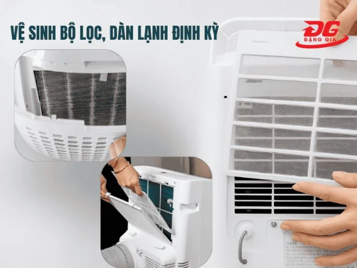 vệ sinh màng lọc của máy hút ẩm theo định kỳ