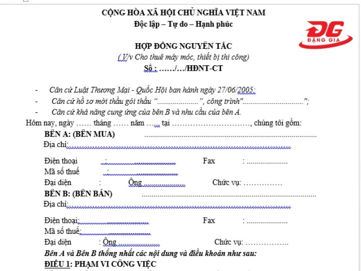 cam kết đúng theo bản hợp đồng