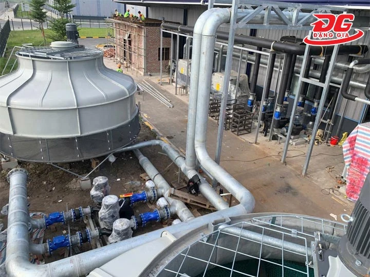 Lắp Hệ thống đường ống và van nước tháp giải nhiệt