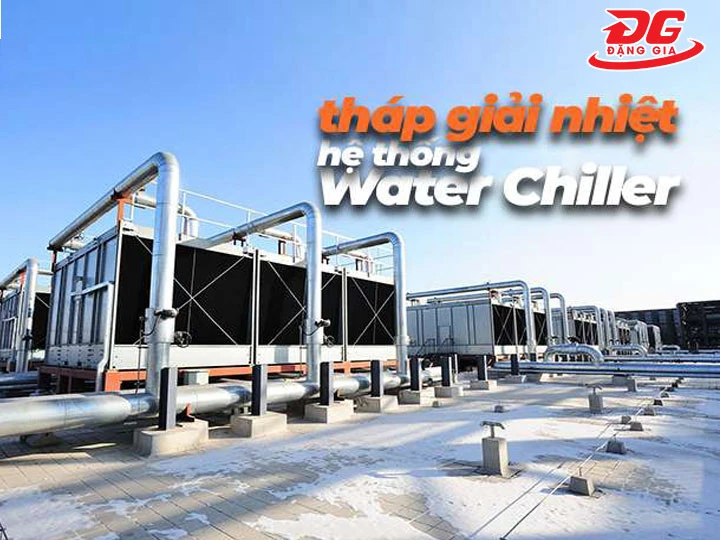 kết nối đường nước giữa tháp giải nhiệt và chiller