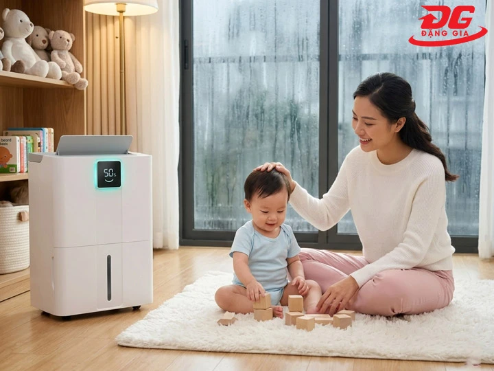 Máy hút ẩm tốt cho gia đình có trẻ nhỏ