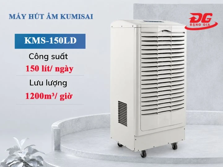 Máy hút ẩm Kumisai KMS-150LD sở hữu công suất 150 lít/ngày