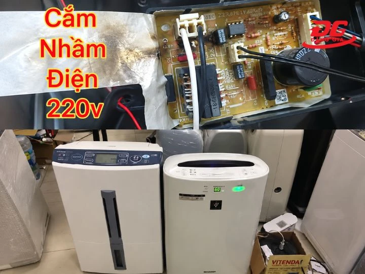 Sửa máy hút ẩm cắm nhầm điện 220V nhanh, chuẩn tại nhà