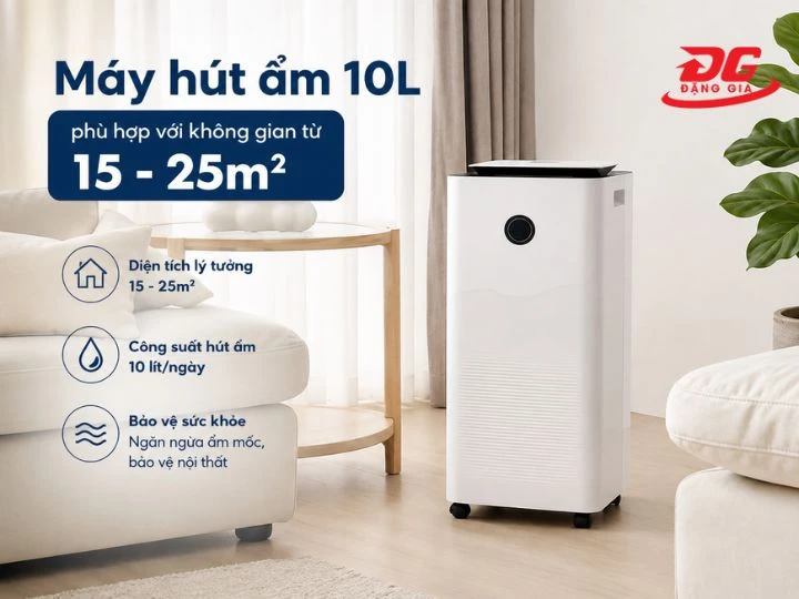 TOP 5 máy hút ẩm 10L nhỏ gọn, hút ẩm nhanh, tiết kiệm điện