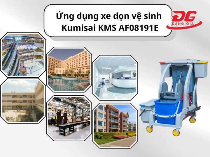 Ứng dụng của xe đẩy dọn vệ sinh Kumisai KMS AF08191E