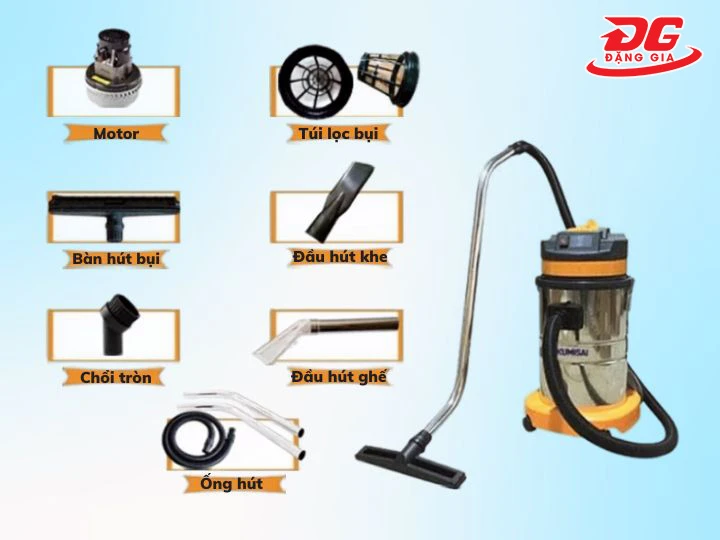 Chọn máy hút bụi công nghiệp TPHCM: sẵn phụ kiện
