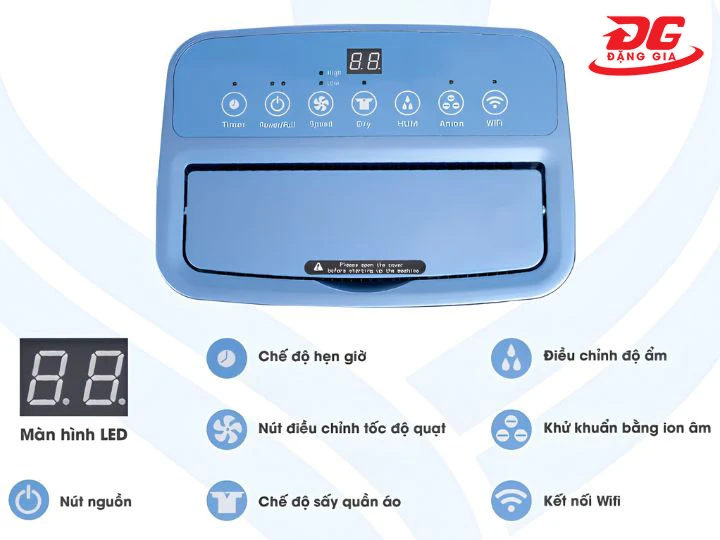 máy hút ẩm Kosmen KM-20N màn hình cảm ứng