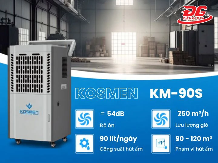 máy hút ẩm Kosmen KM-90S công suất 90 lít/ngày